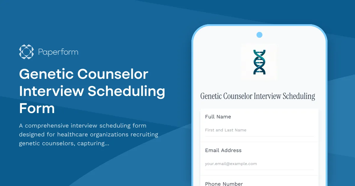 Genetic Counselor Interview Scheduling Form