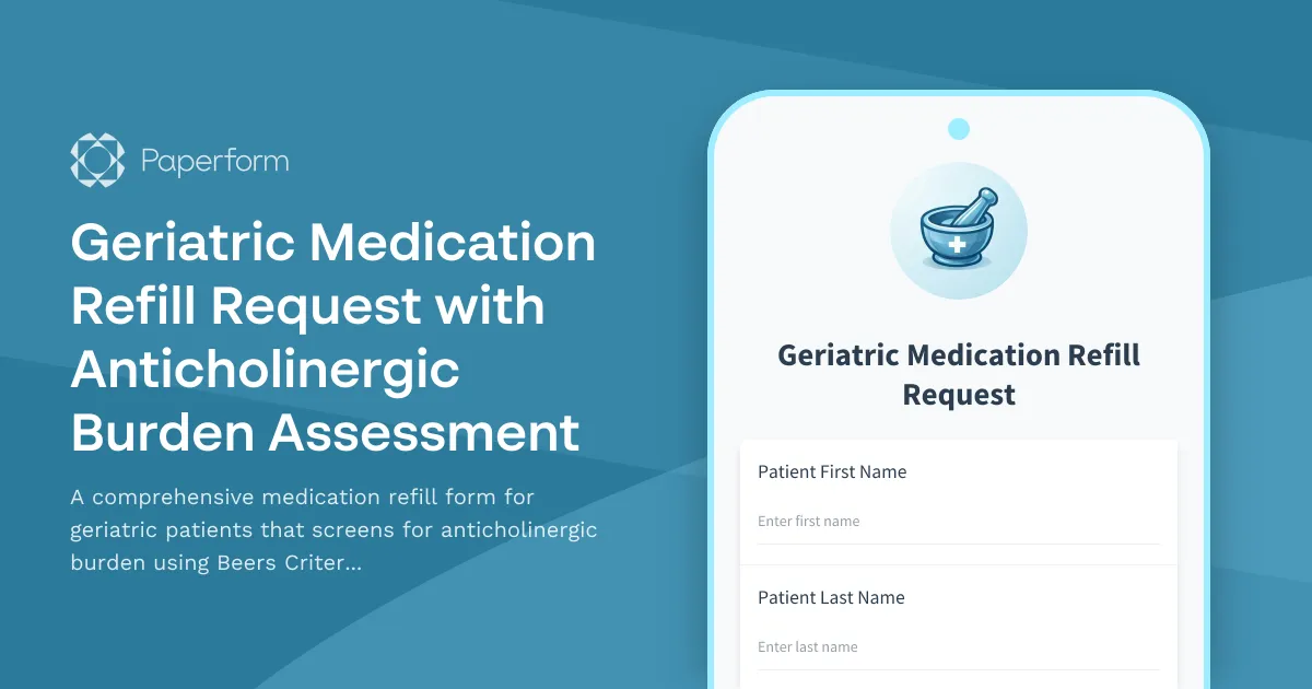 Geriatric Medication Refill Request with Anticholinergic Burden Assessment