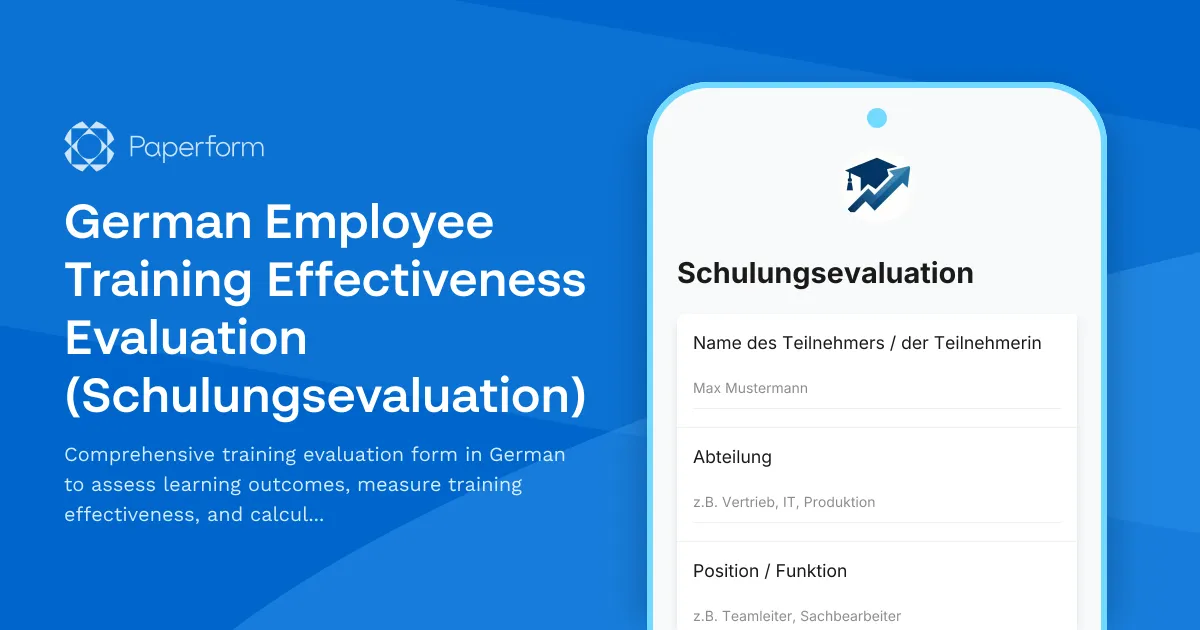 German Employee Training Effectiveness Evaluation (Schulungsevaluation)