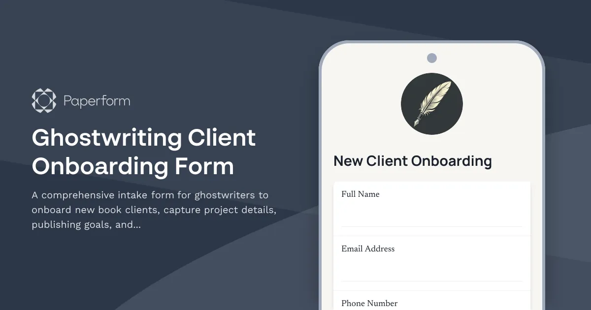 Ghostwriting Client Onboarding Form