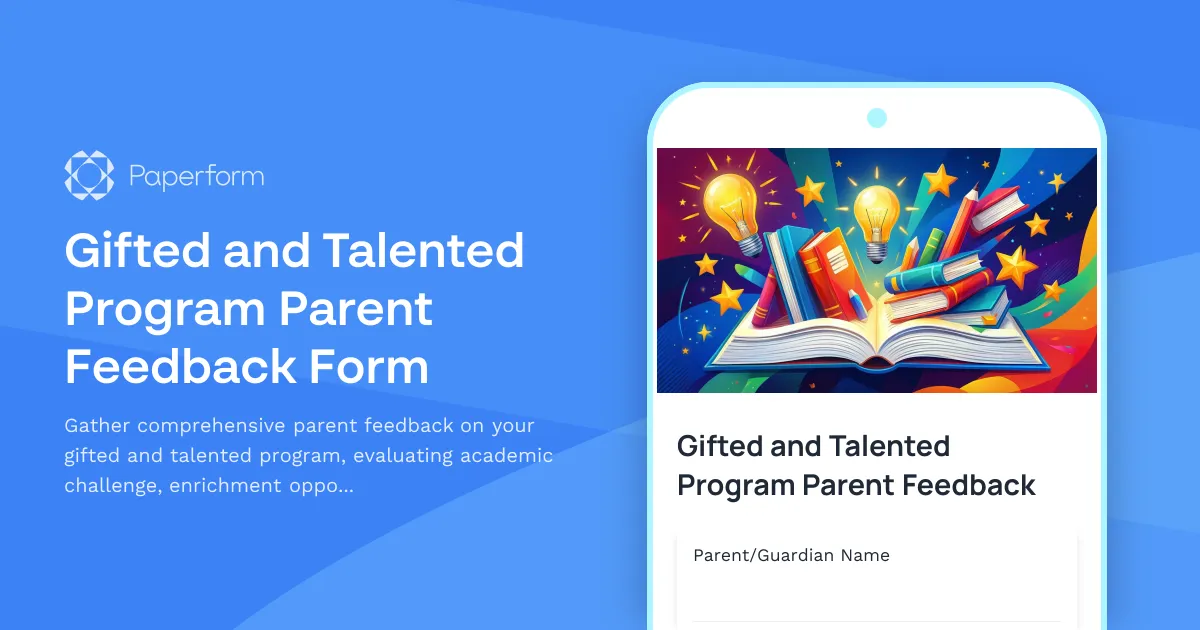 Gifted and Talented Program Parent Feedback Form