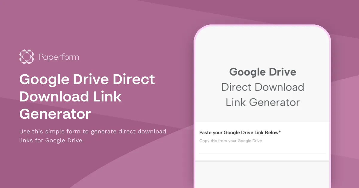 Google Drive Direct Download Link Generator