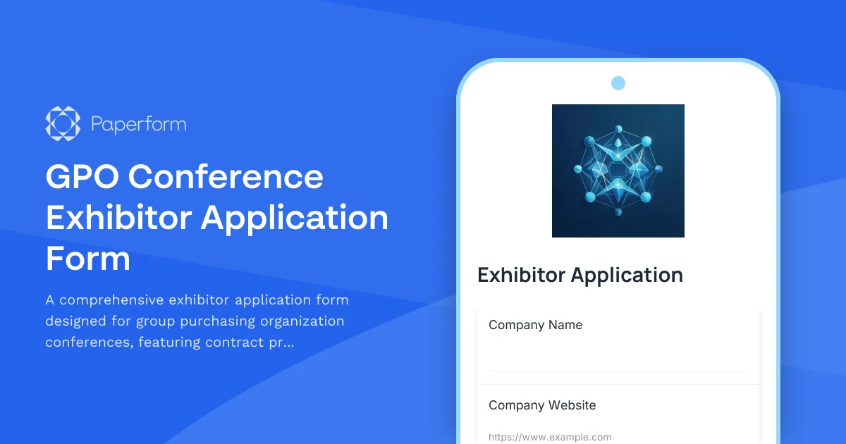 GPO Conference Exhibitor Application Form