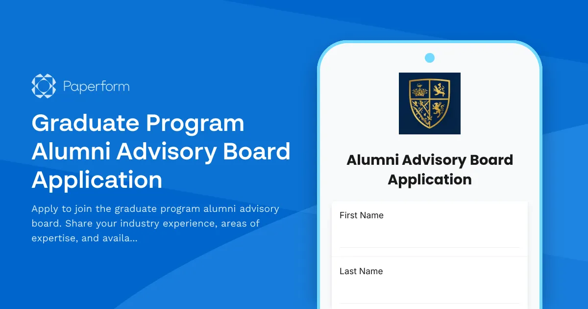 Graduate Program Alumni Advisory Board Application