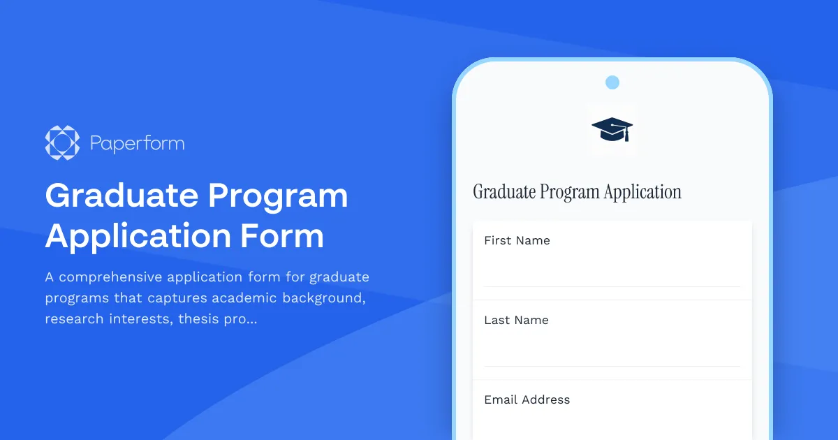 Graduate Program Application Form