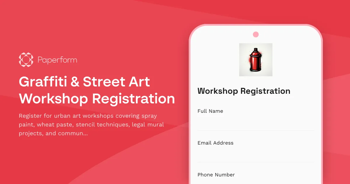 Graffiti & Street Art Workshop Registration