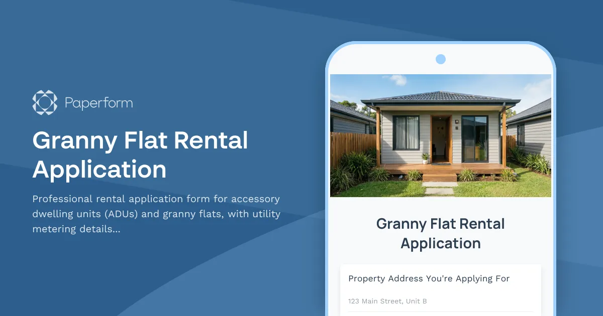 Granny Flat Rental Application