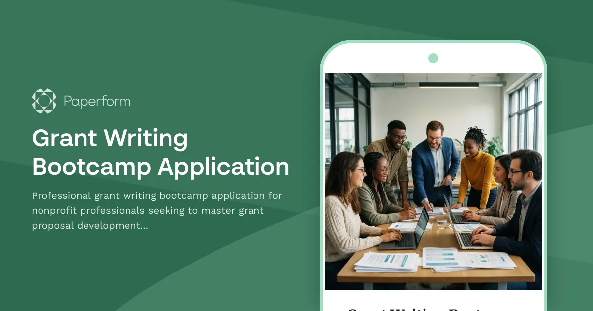 Grant Writing Bootcamp Application