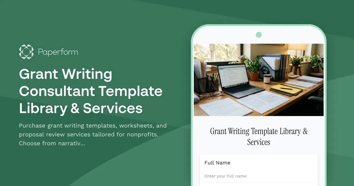 Grant Writing Consultant Template Library & Services