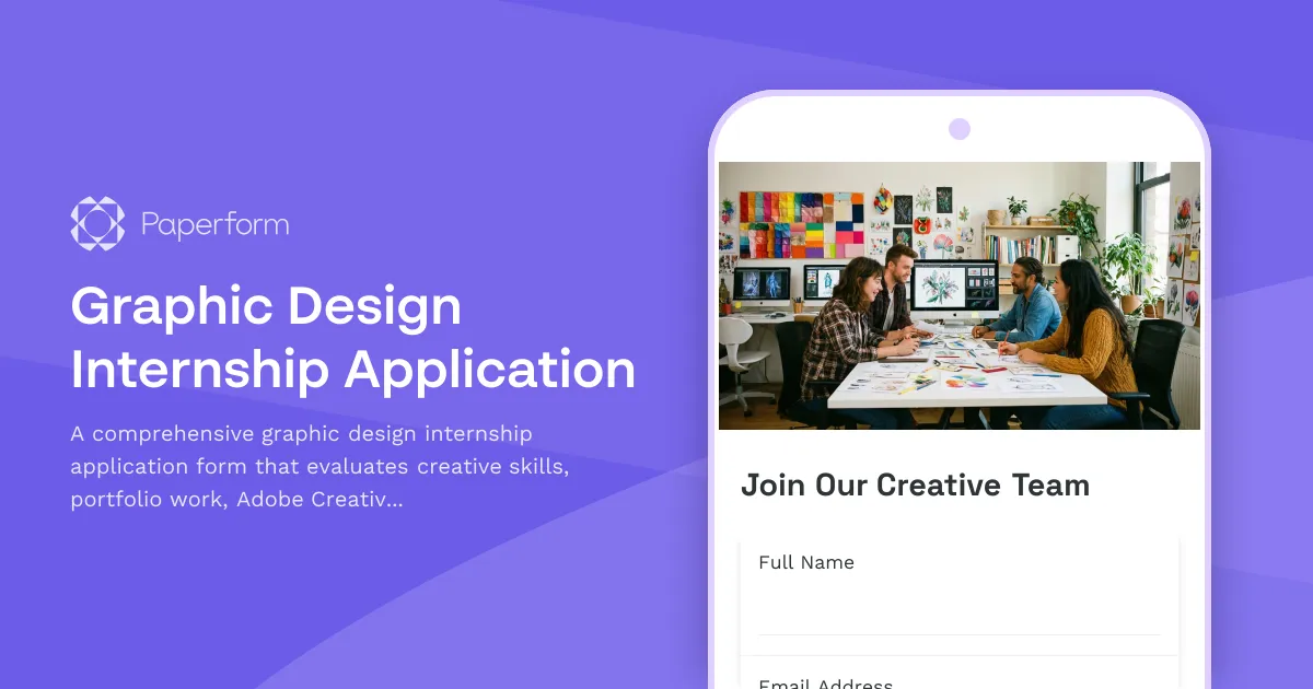 Graphic Design Internship Application