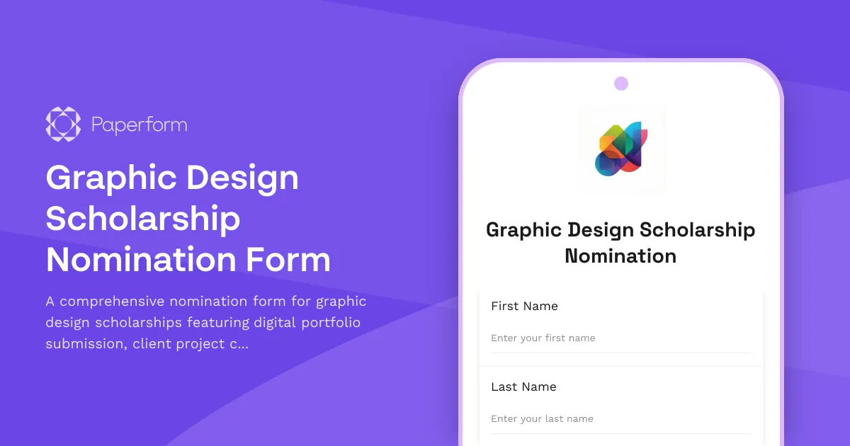 Graphic Design Scholarship Nomination Form