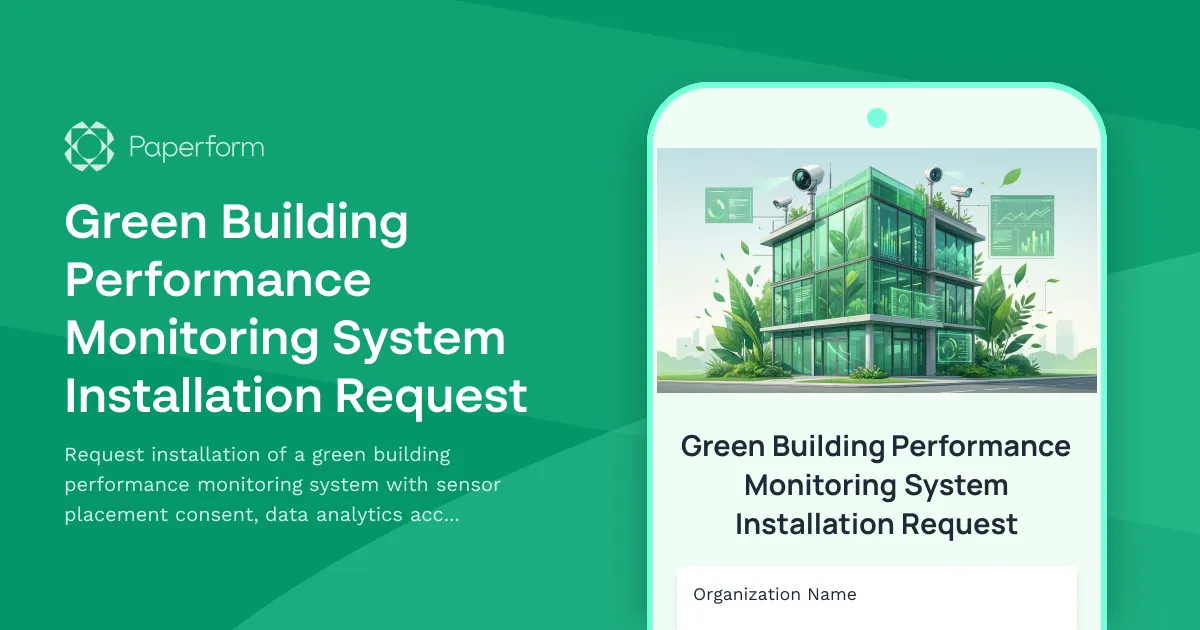 Green Building Performance Monitoring System Installation Request