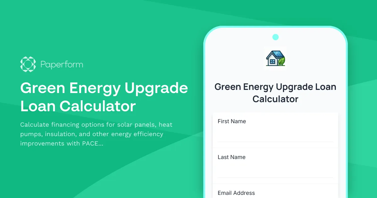 Green Energy Upgrade Loan Calculator