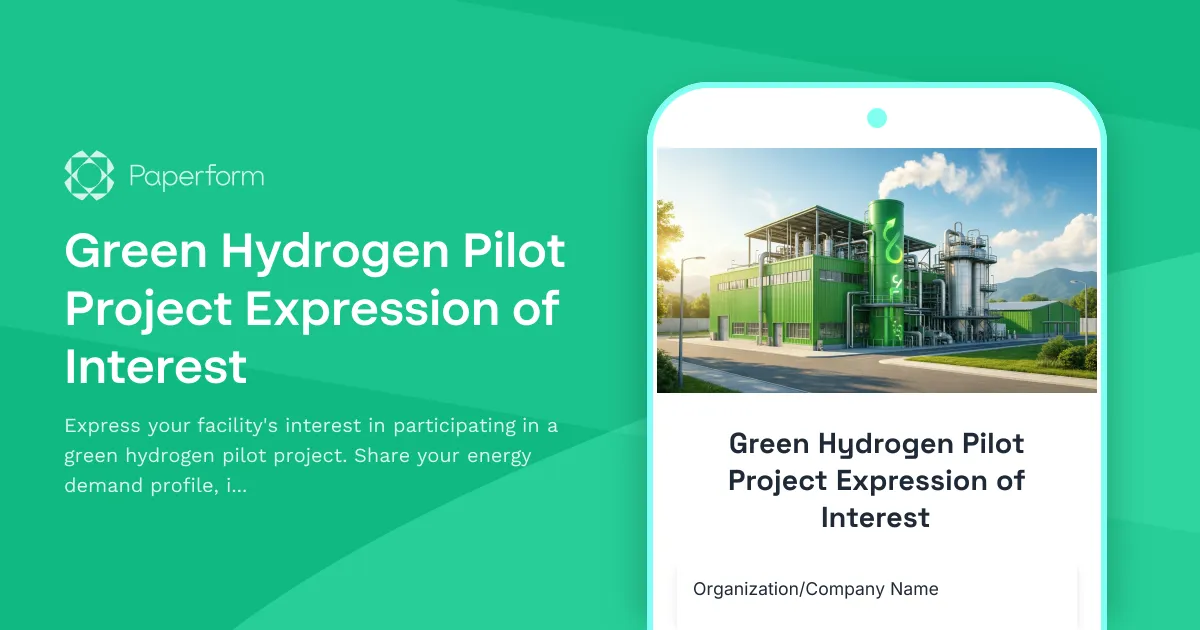 Green Hydrogen Pilot Project Expression of Interest