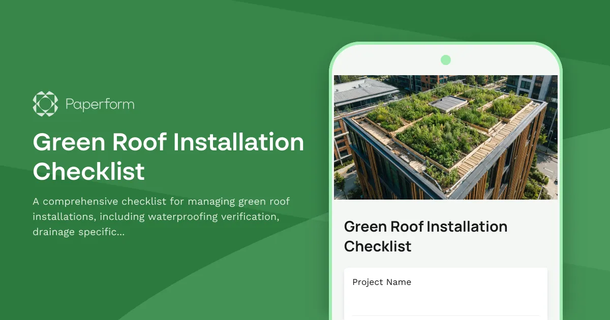 Green Roof Installation Checklist