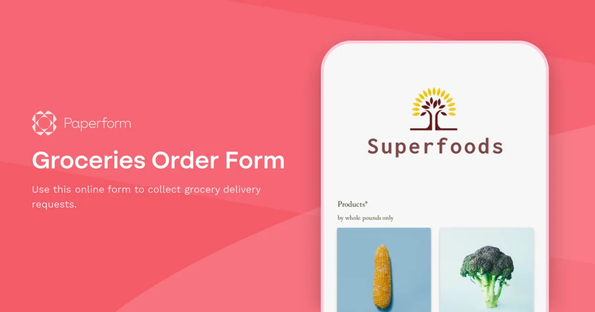 Groceries Order Form