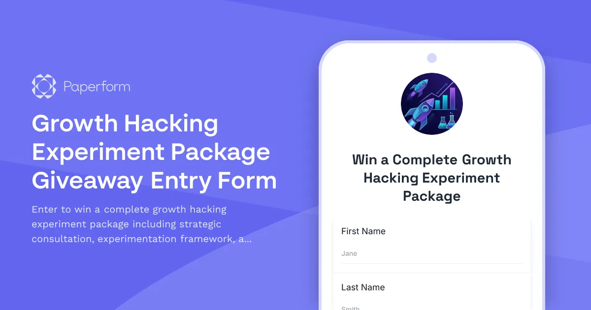 Growth Hacking Experiment Package Giveaway Entry Form