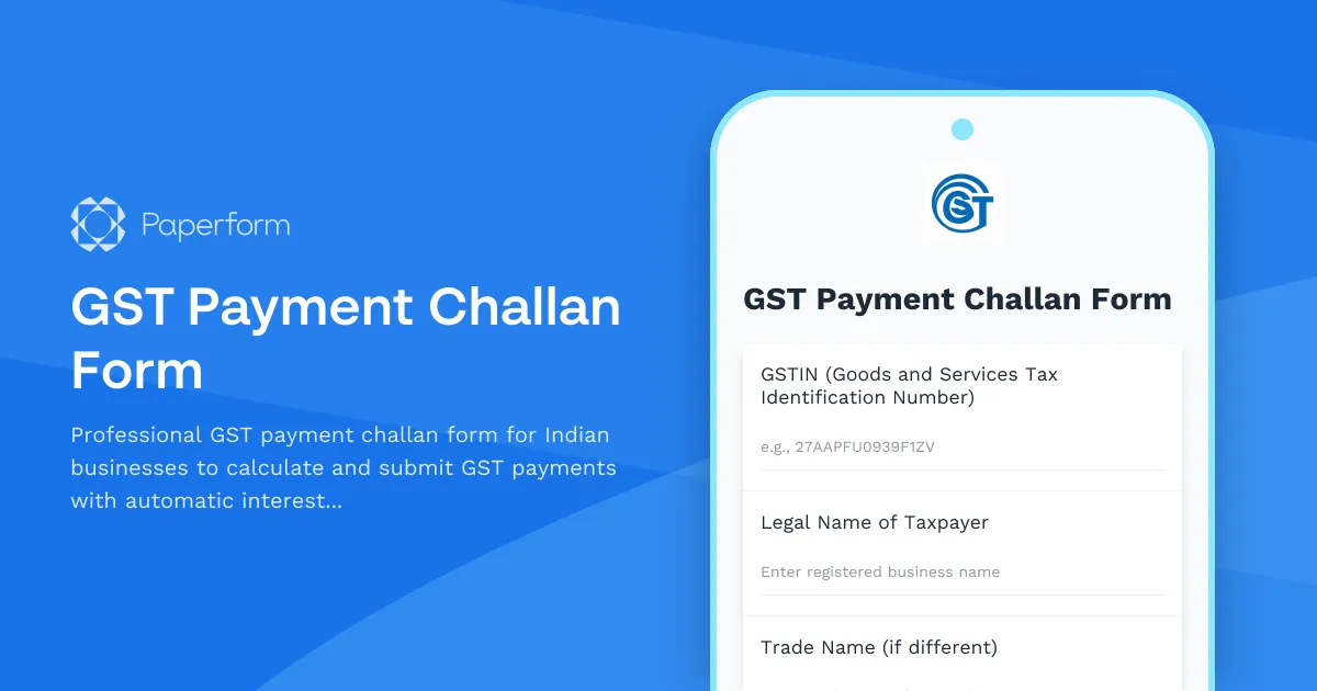 GST Payment Challan Form