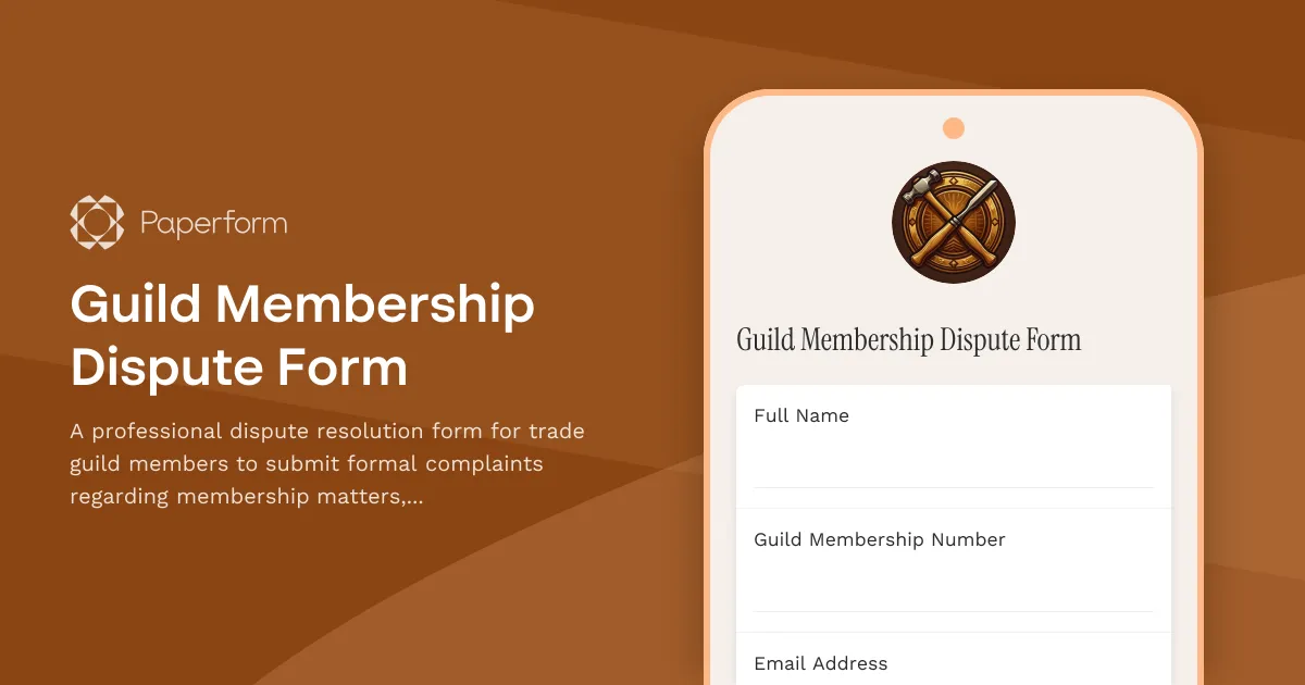 Guild Membership Dispute Form