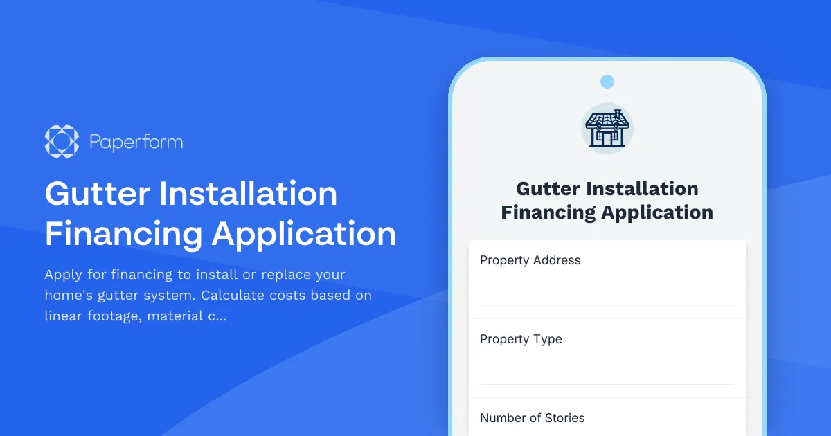 Gutter Installation Financing Application