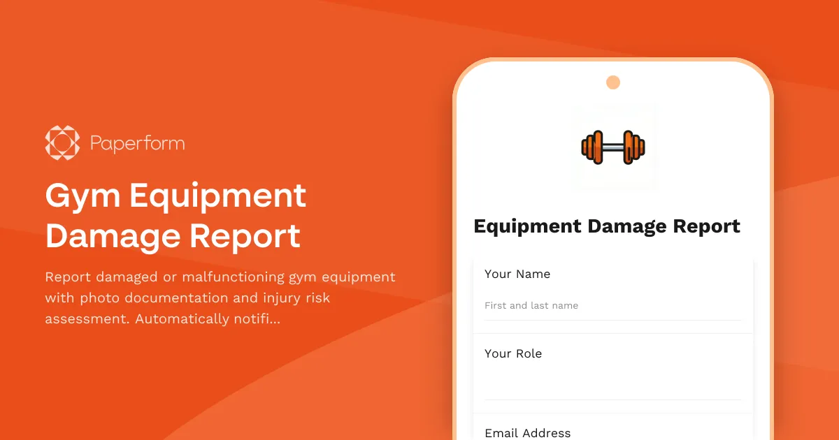 Gym Equipment Damage Report