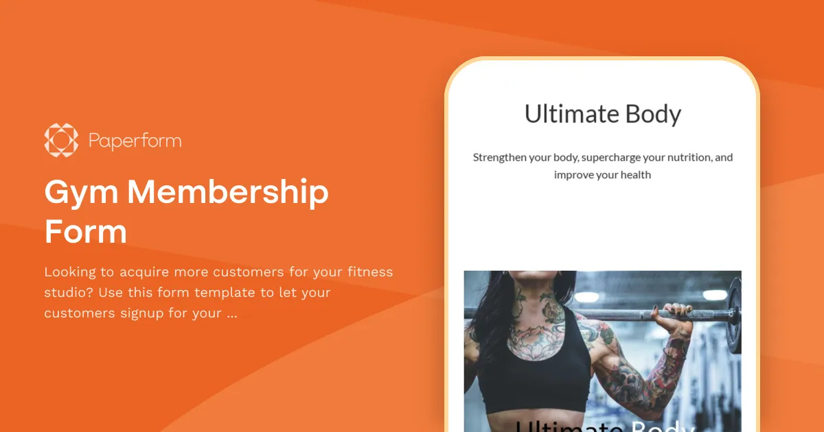 Gym Membership Form
