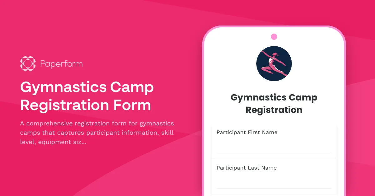 Gymnastics Camp Registration Form