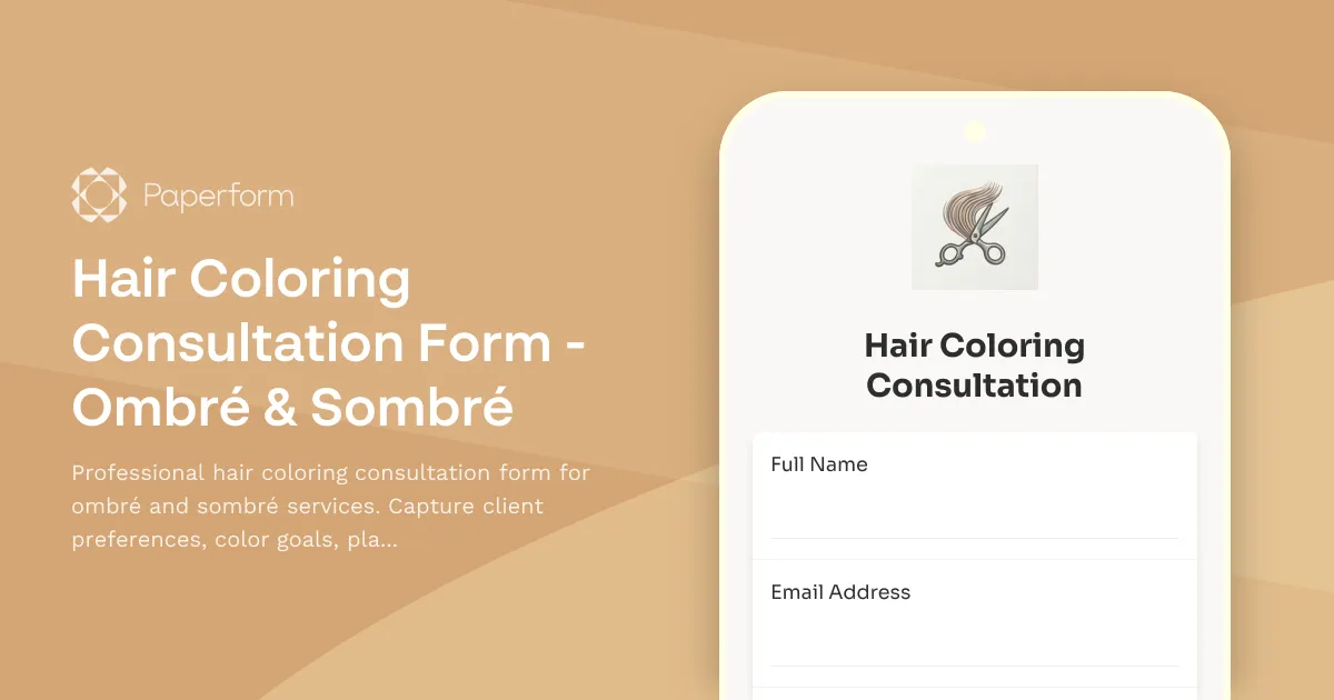 Hair Coloring Consultation Form - Ombré & Sombré