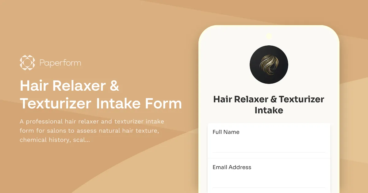 Hair Relaxer & Texturizer Intake Form