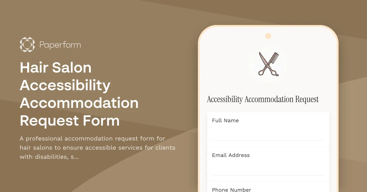 Hair Salon Accessibility Accommodation Request Form