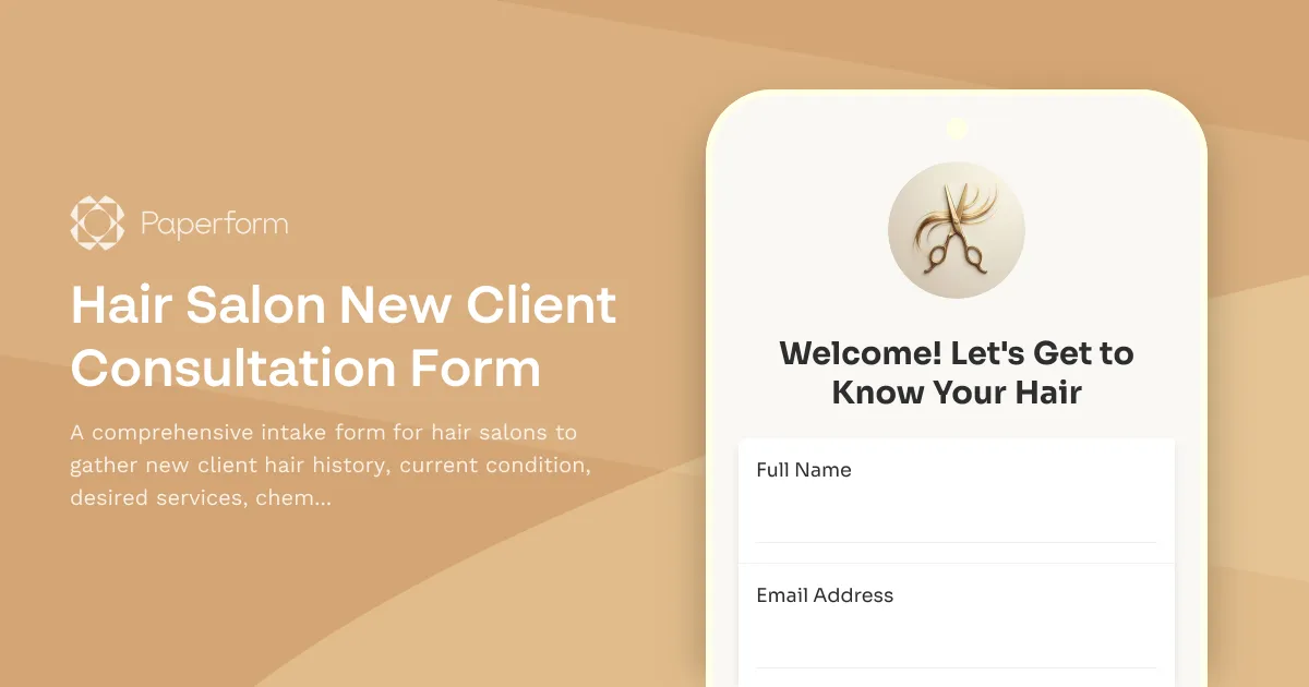 Hair Salon New Client Consultation Form