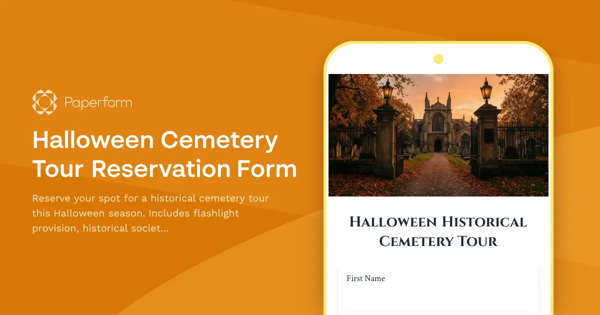 Halloween Cemetery Tour Reservation Form
