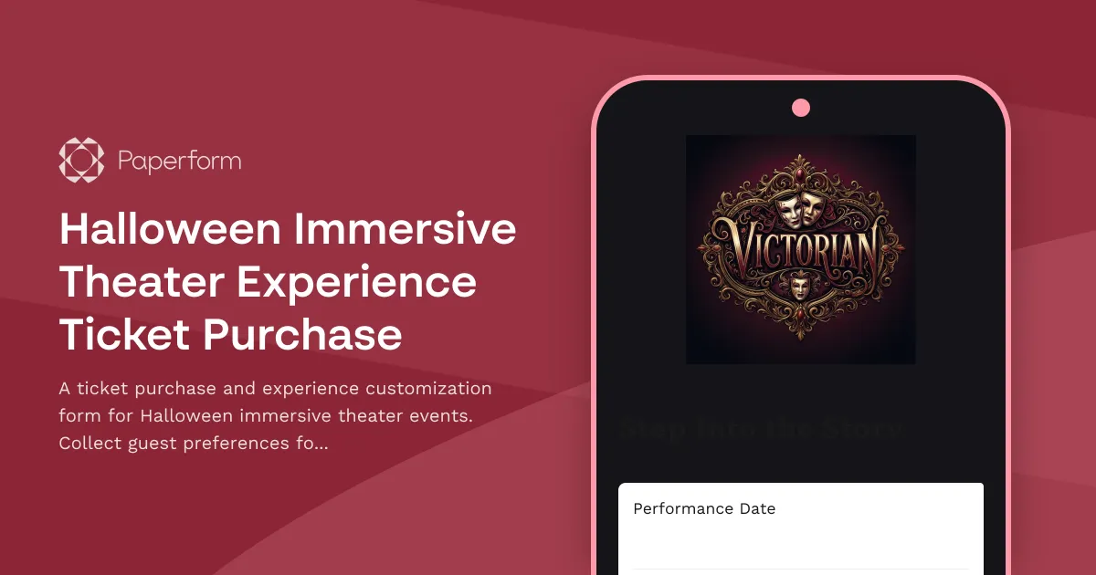 Halloween Immersive Theater Experience Ticket Purchase