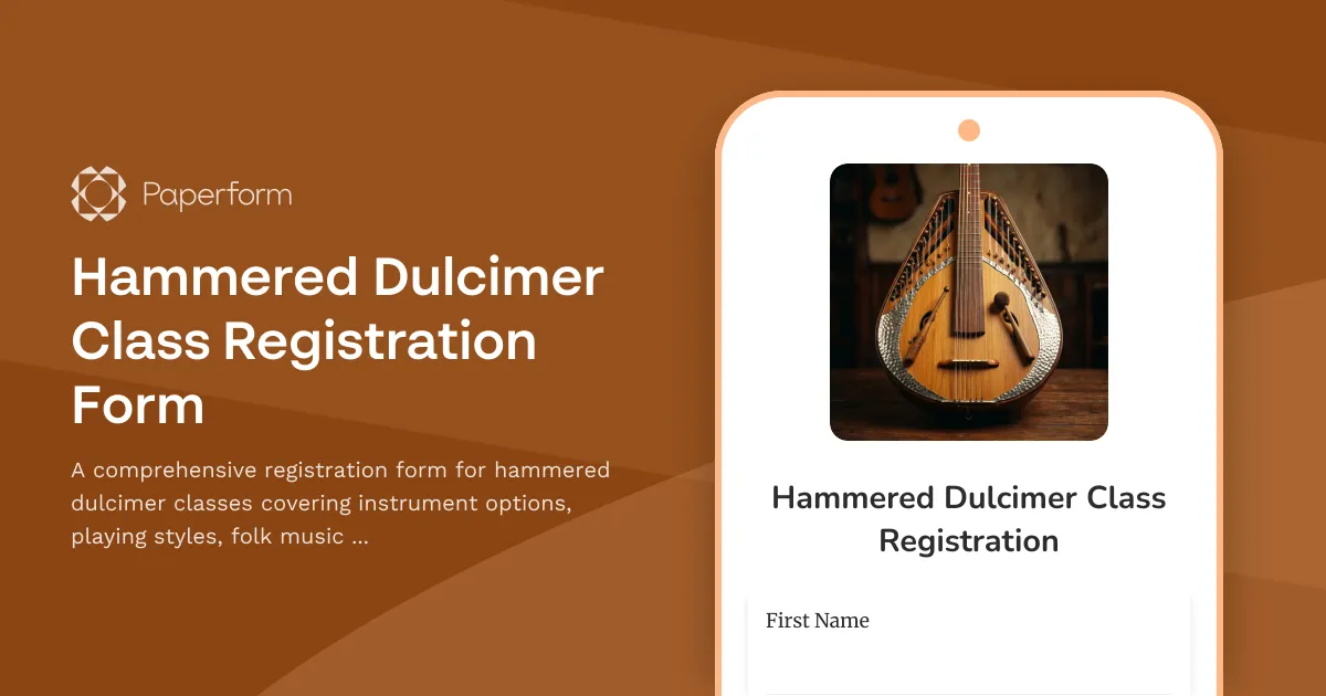 Hammered Dulcimer Class Registration Form