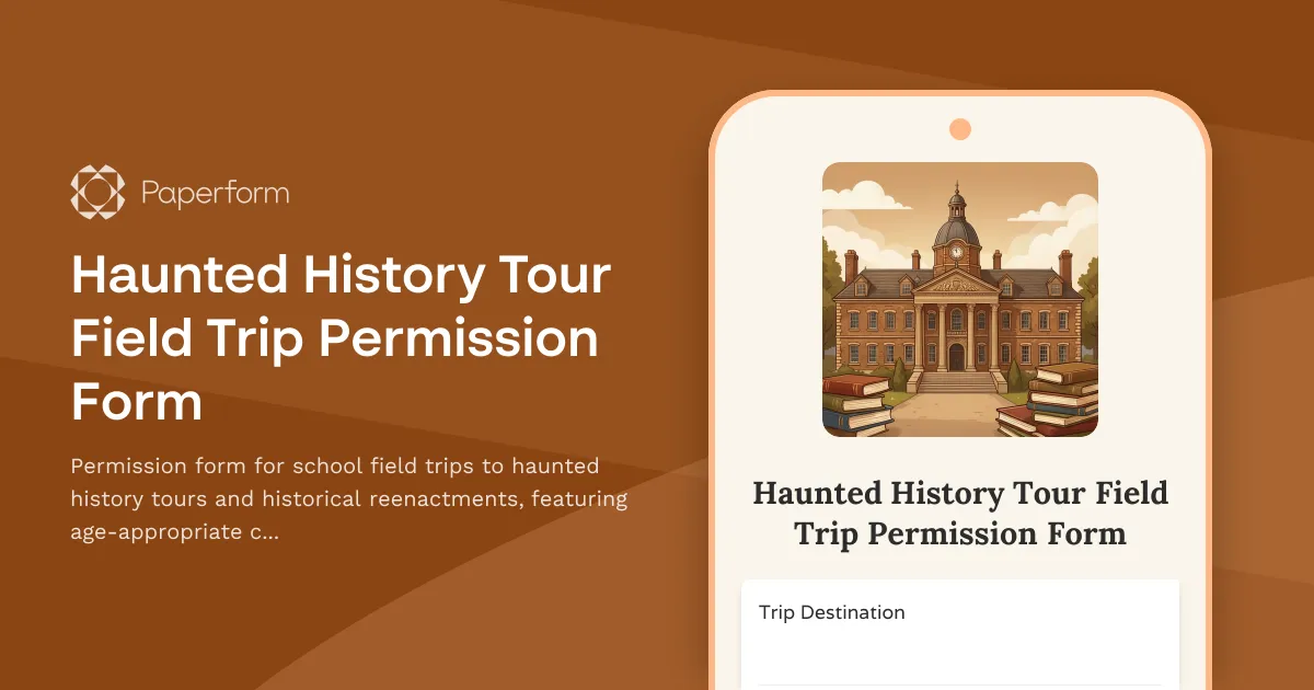 Haunted History Tour Field Trip Permission Form
