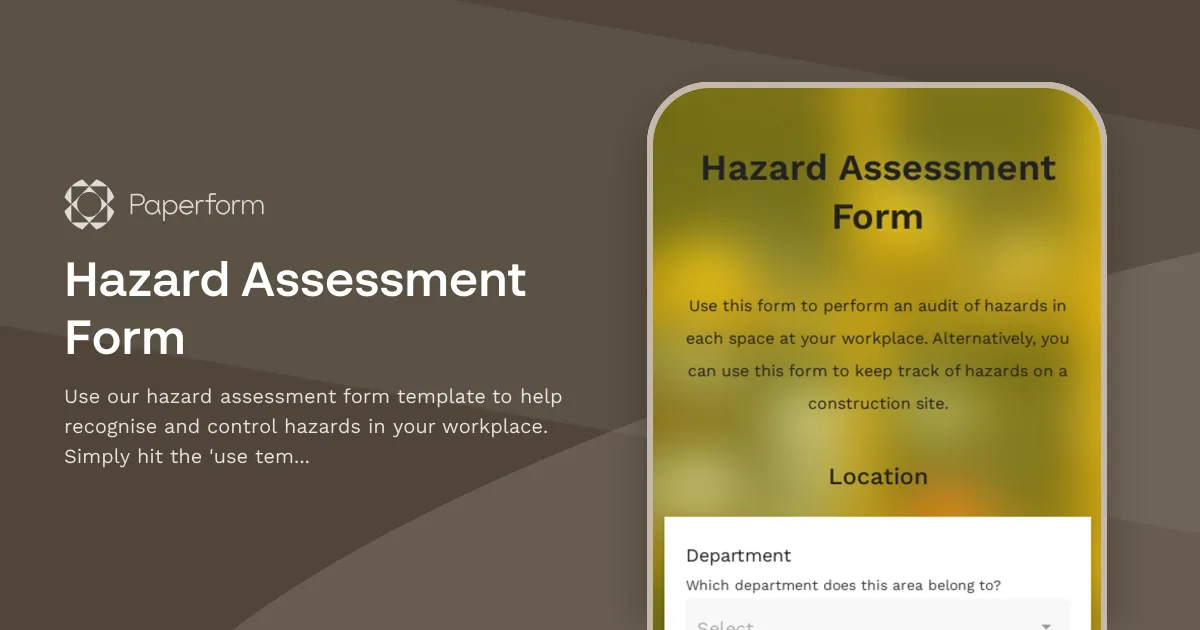 Hazard Assessment Form
