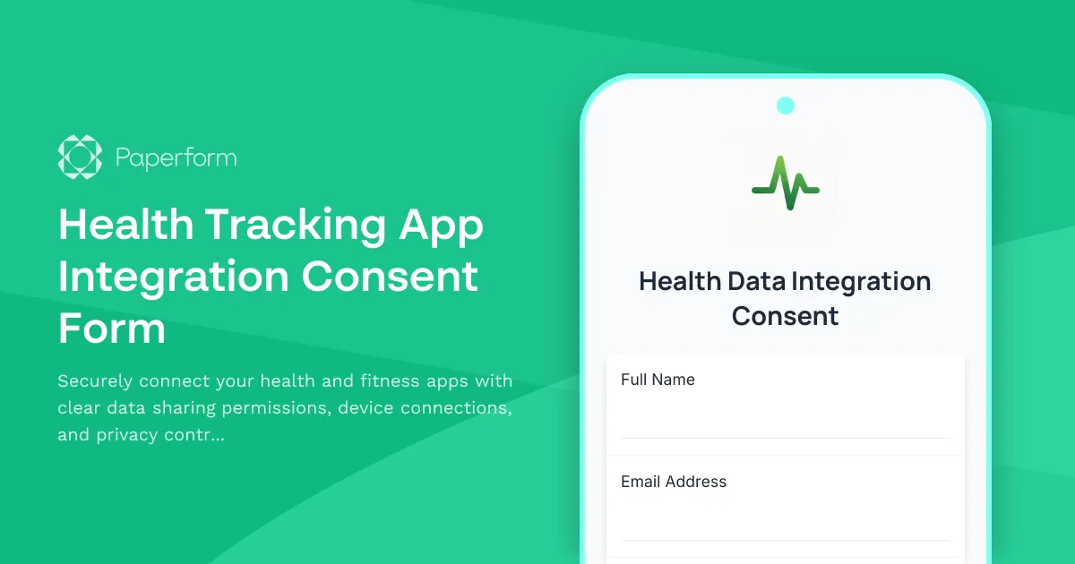 Health Tracking App Integration Consent Form