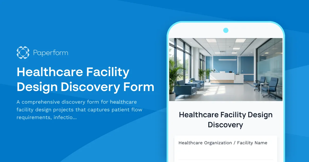 Healthcare Facility Design Discovery Form