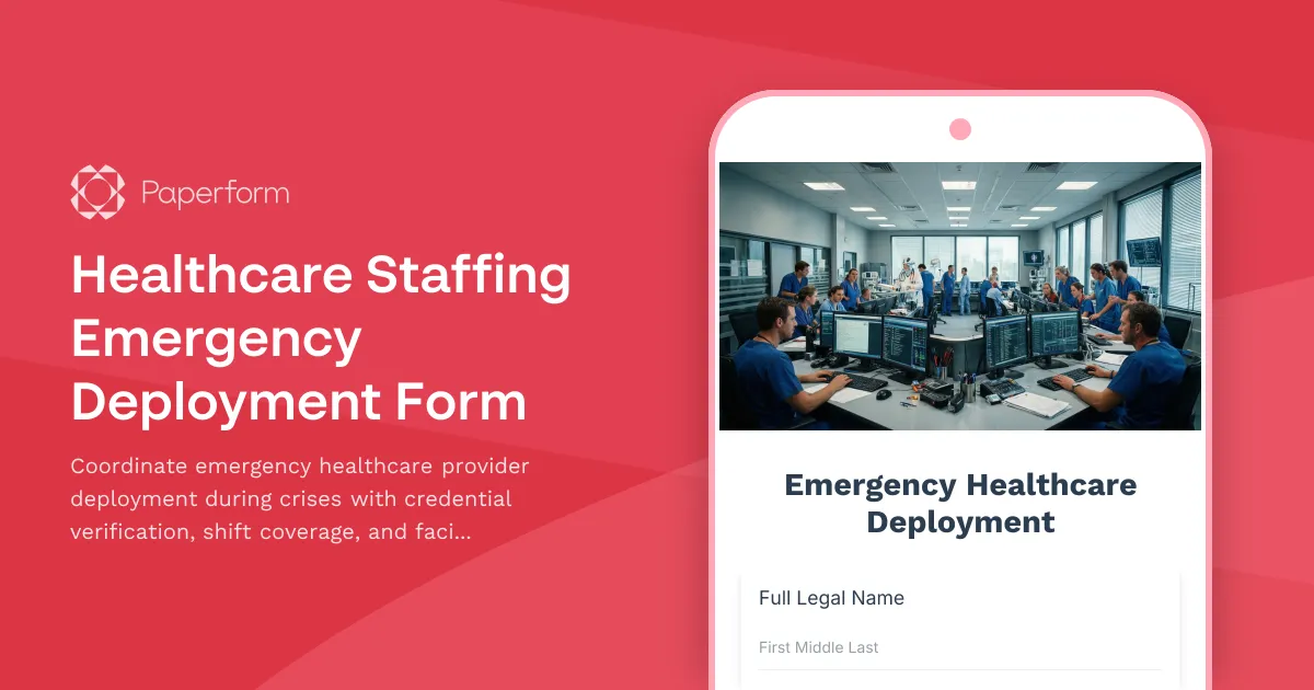 Healthcare Staffing Emergency Deployment Form