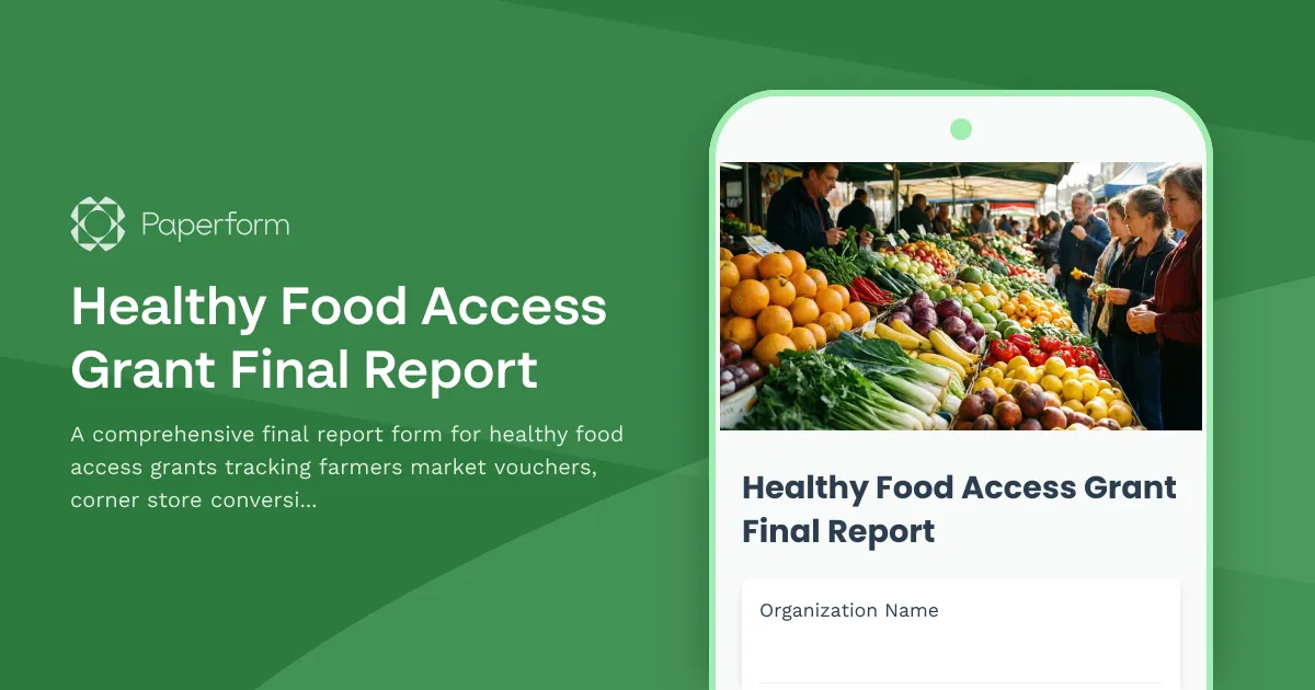 Healthy Food Access Grant Final Report
