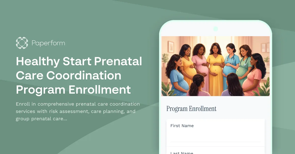 Healthy Start Prenatal Care Coordination Program Enrollment