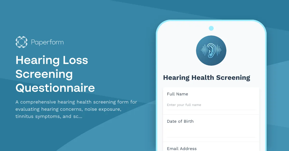 Hearing Loss Screening Questionnaire