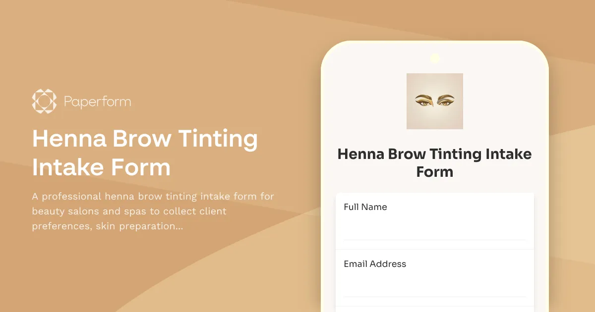 Henna Brow Tinting Intake Form
