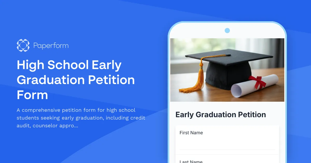 High School Early Graduation Petition Form