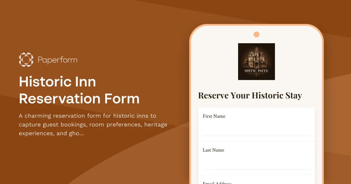 Historic Inn Reservation Form