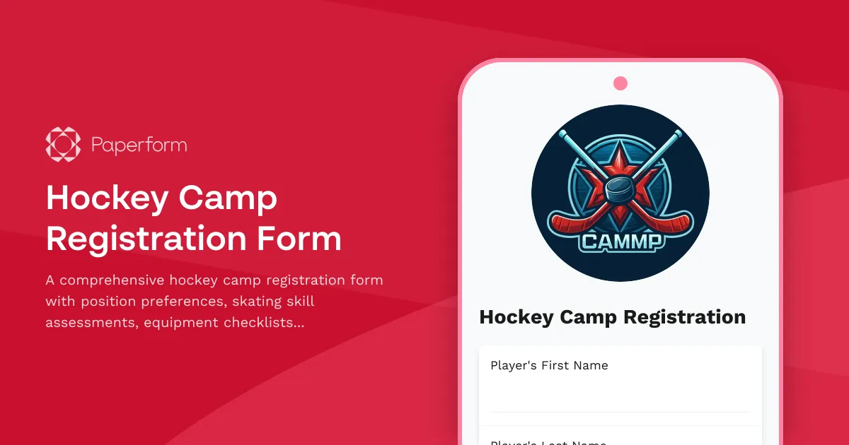 Hockey Camp Registration Form