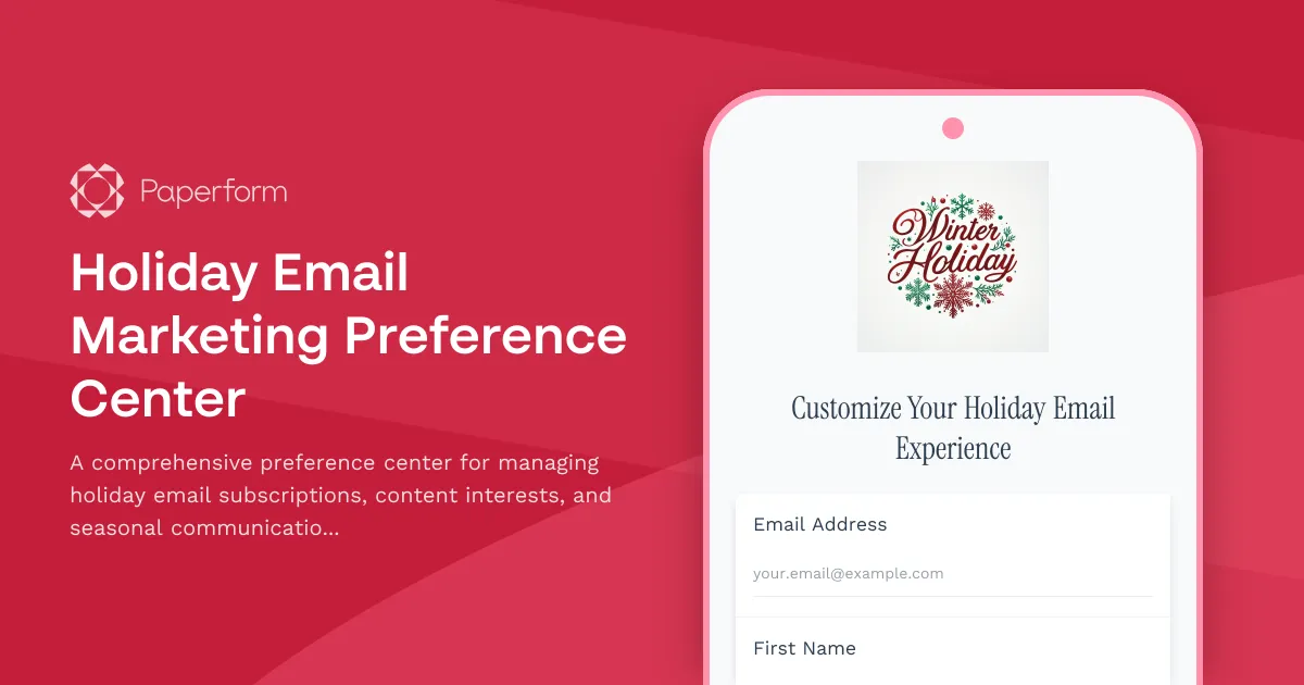 Holiday Email Marketing Preference Center