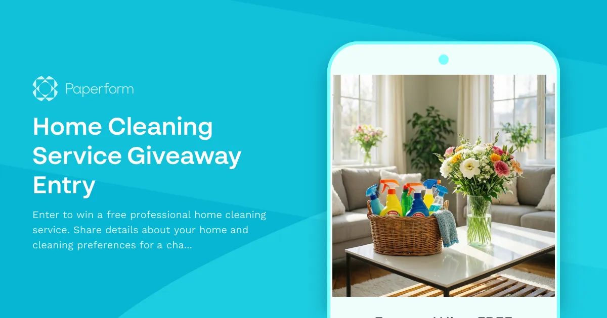 Home Cleaning Service Giveaway Entry