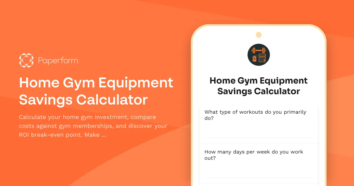 Home Gym Equipment Savings Calculator