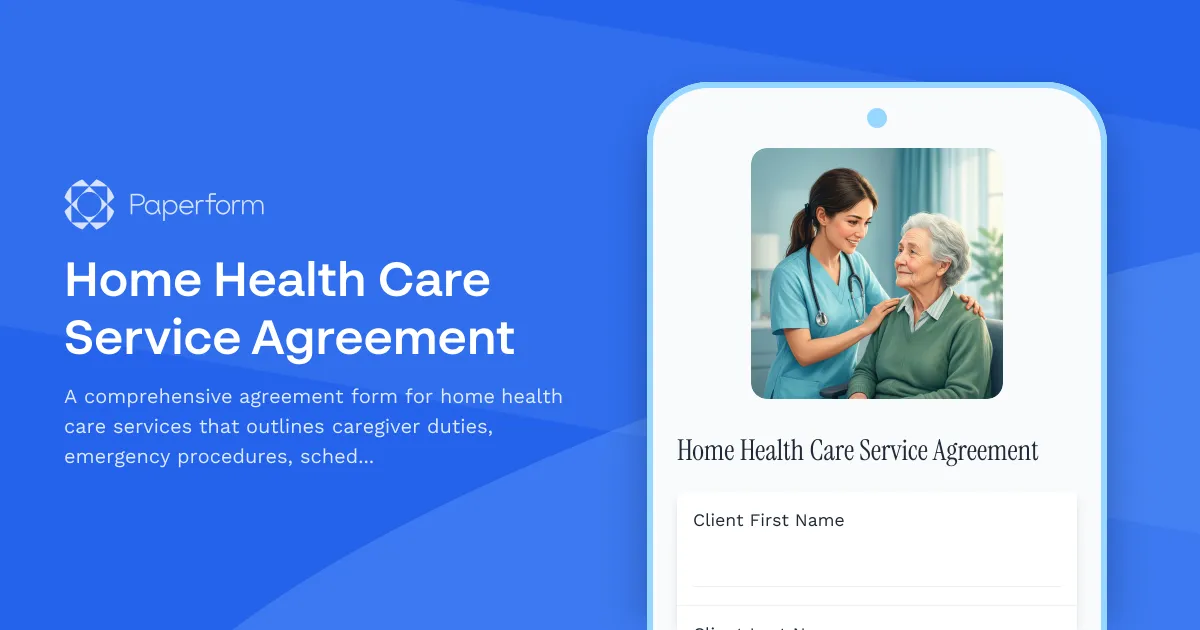Home Health Care Service Agreement
